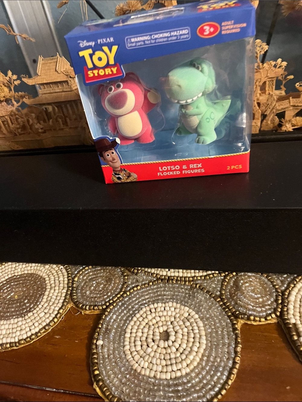 Disney Toy Story Lotso & Rex Flocked Figure Set - Pink & Green